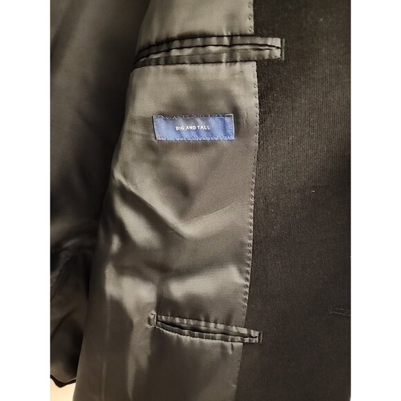 STAFFORD size 54 Big & Tall mens cotton corduroy blazer sport jacket coat black - Picture 4 of 6